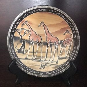 African decorative place with giraffes